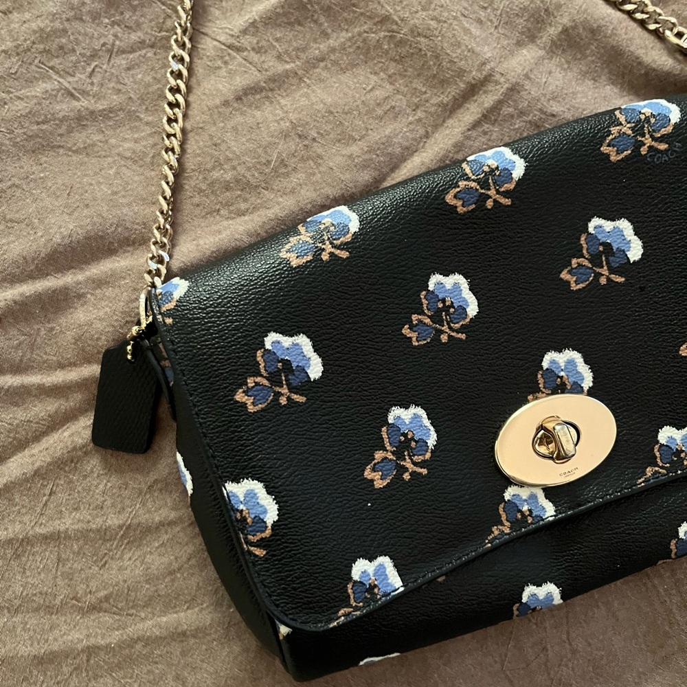 Floral coach shoulder bag